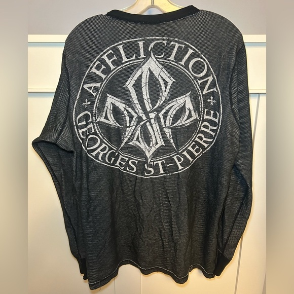 Rare Affliction George St-Peirre Reversible vintage thermal - Picture 4 of 16